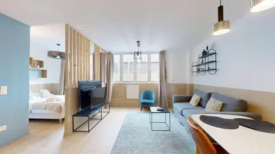 Un ou plusieurs lits dans un hébergement de l'établissement Bluestay 85 - Superbe appartement à Paris