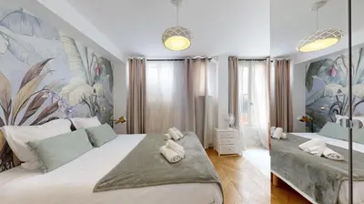 Un ou plusieurs lits dans un hébergement de l'établissement Bluestay 115 - Superbe Appartement à Paris