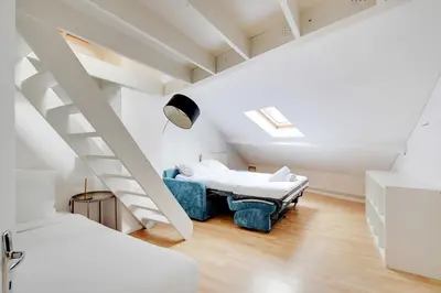 Coin salon dans l'établissement MALAKOFF - Cosy apartment L002