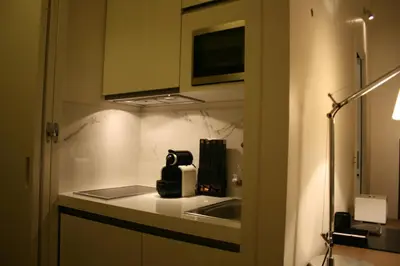 Cuisine ou kitchenette dans l'établissement Cirque Deluxe Studio Apartment