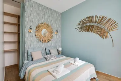 Un ou plusieurs lits dans un hébergement de l'établissement Bluestay 8 - Charmant appartement à Paris 12