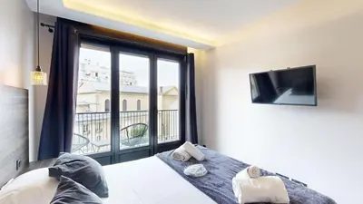 Un ou plusieurs lits dans un hébergement de l'établissement Bluestay 54 - Superbe appartement à Paris
