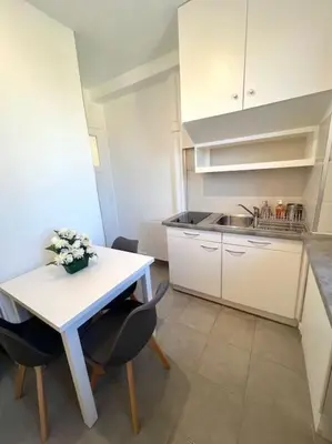 Cuisine ou kitchenette dans l'établissement Studio confortable proche Paris