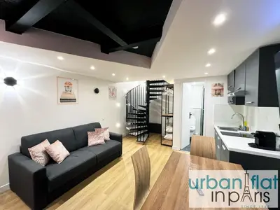 Cuisine ou kitchenette dans l'établissement Urban Flat 179 - Pretty Loft Montorgueil