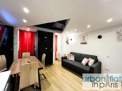 Coin salon dans l'établissement Urban Flat 179 - Pretty Loft Montorgueil