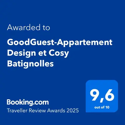 Certificat, récompense, panneau ou autre document affiché dans l'établissement GoodGuest-Appartement Design et Cosy Batignolles