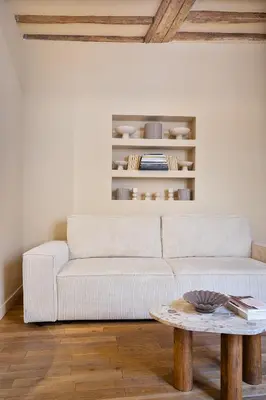 Coin salon dans l'établissement Appartement lumineux Marais 2 chambres