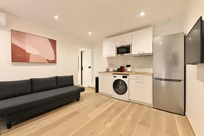 Cuisine ou kitchenette dans l'établissement Appartement Climatisé Porte Versailles