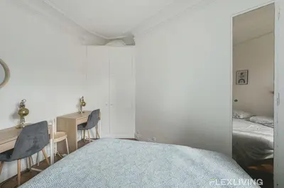 Un ou plusieurs lits dans un hébergement de l'établissement Flexliving - whole flat - Lemoine