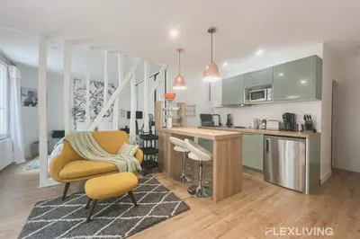 Cuisine ou kitchenette dans l'établissement Flexliving - T2 - Garibaldi