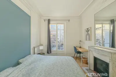 Un ou plusieurs lits dans un hébergement de l'établissement Flexliving - whole flat - Felix Faure
