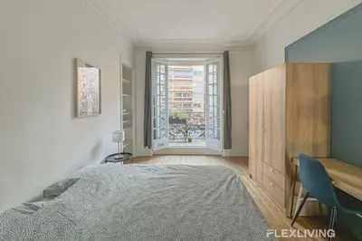 Un ou plusieurs lits dans un hébergement de l'établissement Flexliving - whole flat - Felix Faure