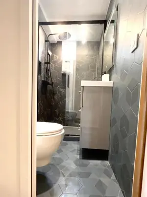 Salle de bains dans l'établissement Modern Apt near Montmarte 2 mins from metro Château Rouge