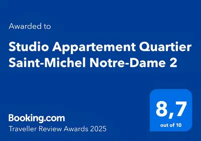 Certificat, récompense, panneau ou autre document affiché dans l'établissement Studio Appartement Quartier Saint-Michel Notre-Dame 2 Free Netflix