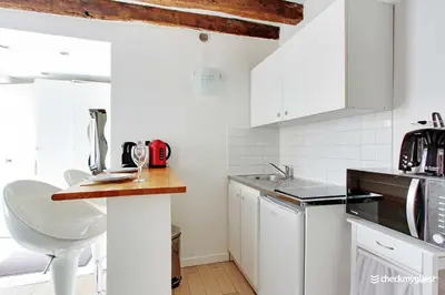 Cuisine ou kitchenette dans l'établissement Cozy studio 2P - Rue Mouffetard