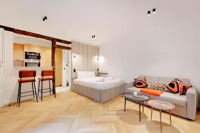 Un ou plusieurs lits dans un hébergement de l'établissement Saint-Honore - Sublime appartement 3 personnes