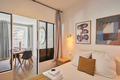 Un ou plusieurs lits dans un hébergement de l'établissement Apartment 2 bedrooms Center of Paris