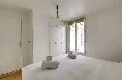 Un ou plusieurs lits dans un hébergement de l'établissement Spacious Apartment - 4B-8P - Sentier