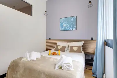 Un ou plusieurs lits dans un hébergement de l'établissement Bluestay 60 - Superbe appartement à Paris