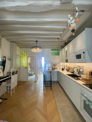 Cuisine ou kitchenette dans l'établissement Appartement cosy à Saint Michel-Notre Dame Paris Center