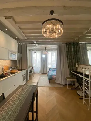 Cuisine ou kitchenette dans l'établissement Appartement cosy à Saint Michel-Notre Dame Paris Center