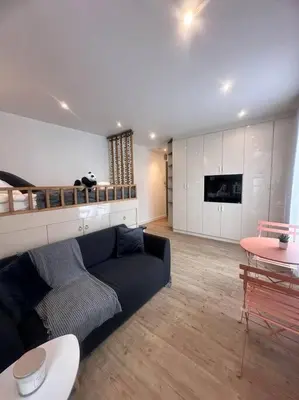 Télévision ou salle de divertissement dans l'établissement Belleville