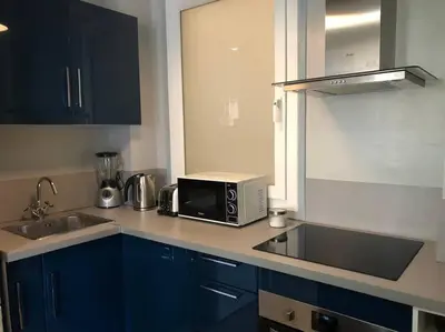 Cuisine ou kitchenette dans l'établissement Newly renovated spacious apartment in Montorgeuil area