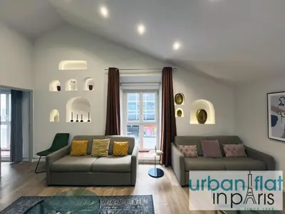 Coin salon dans l'établissement Urban Flat 161 - Sublime Luxury Flat in Paris