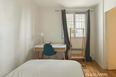 Un ou plusieurs lits dans un hébergement de l'établissement Flexliving - room - Banquier