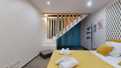 Un ou plusieurs lits dans un hébergement de l'établissement Bluestay 6 - Superbe appartement à Paris
