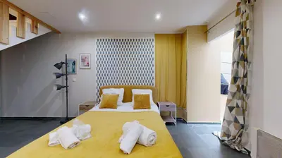 Un ou plusieurs lits dans un hébergement de l'établissement Bluestay 6 - Superbe appartement à Paris