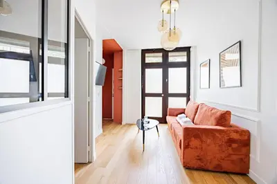 Coin salon dans l'établissement Appart 1 chambre#Tour Eiffel#Champ de Mars#Paris 7