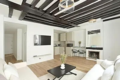 Cuisine ou kitchenette dans l'établissement Stylish Two-Bedroom Apartment in Saint-Germain