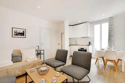Coin salon dans l'établissement Séjour parisien pour 4, près de Montmartre