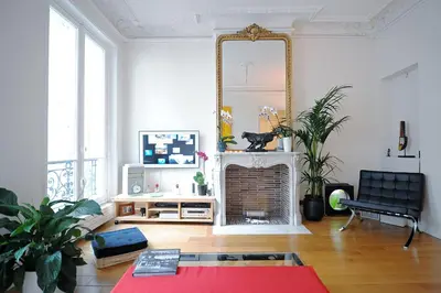 Coin salon dans l'établissement Champs Elysees Homestay - AIR CONDITIONING