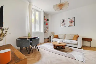 Coin salon dans l'établissement Pick A Flat's Apartment in Bastille - Rue Mornay