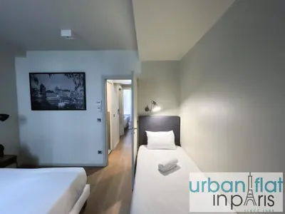 Un ou plusieurs lits dans un hébergement de l'établissement Urban Flat 78 - Luxury 3 BDR Flat in Le Marais