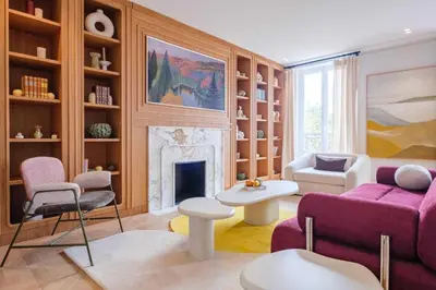 Coin salon dans l'établissement Exceptional Duplex - AC-4BR-8P- close to Marais