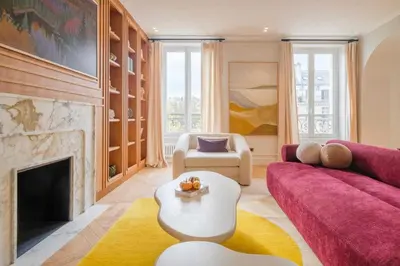 Coin salon dans l'établissement Exceptional Duplex - AC-4BR-8P- close to Marais