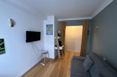 Télévision ou salle de divertissement dans l'établissement Beautiful T2 with balcony - near Parc Clichy