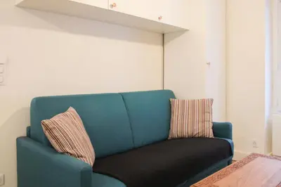 Coin salon dans l'établissement bright studio with balcony quiet location