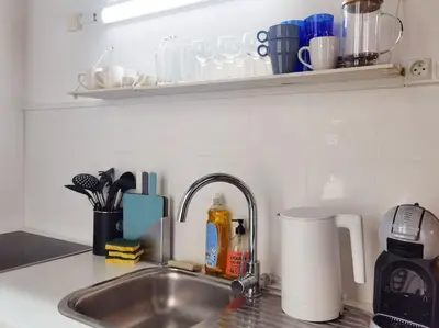 Cuisine ou kitchenette dans l'établissement Calm Loft apt in the center of 11arr N11-199