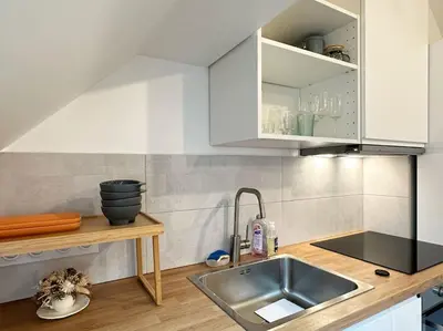 Cuisine ou kitchenette dans l'établissement Lovely Rooftop designed Apt 200m to Panthéon N5-22