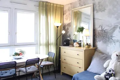 Coin salon dans l'établissement Bright studio in the heart of Paris