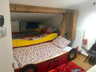 Un ou plusieurs lits dans un hébergement de l'établissement Duplex atypique proche Montparnasse & parc expositions