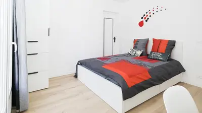 Un ou plusieurs lits dans un hébergement de l'établissement Apt4P-SecureFreeParking -Metro4