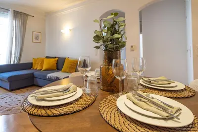 Coin salon dans l'établissement Spacious Apartment for 6 People
