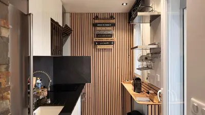 Cuisine ou kitchenette dans l'établissement Appartement convivial pour séjourner