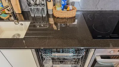 Cuisine ou kitchenette dans l'établissement Appartement convivial pour séjourner