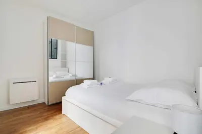 Un ou plusieurs lits dans un hébergement de l'établissement Charming apartment -1BR-4P- Gare Montparnasse